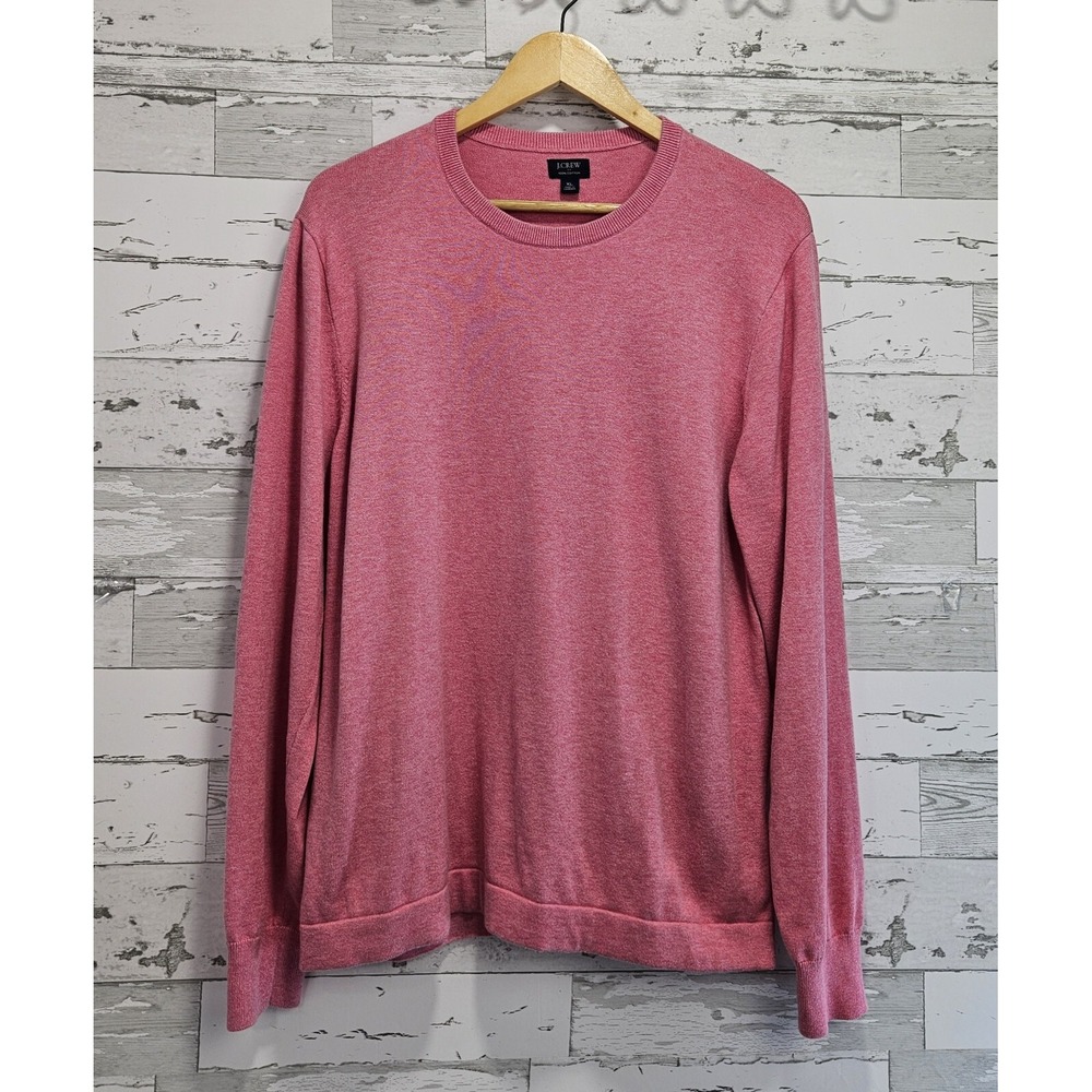 J Crew Womens XL Pink Heathered 100% Cotton Crewneck Sweater